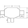 GBC 58.3287.00 - Επαγωγικό Adaptor RF Αρσενικό σε 2 RF Θηλυκό 9.5mm Αντάπτορς Onetrade